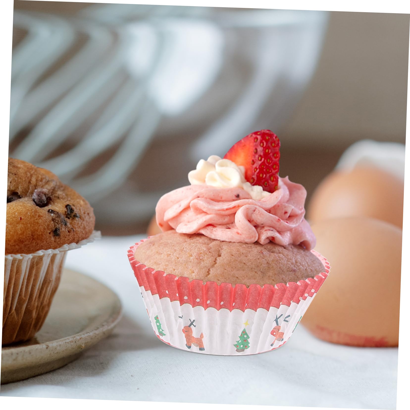 Cabilock 4 Sätze Kuchen Deckel Muffinförmchen Für Cupcakes Cupcake-liner Waffeln Muffinförmchen Backen Cupcake -stand Drehscheibe Dessertbecher Muffins Ofen Backzubehör Papier 500 Stück * 4