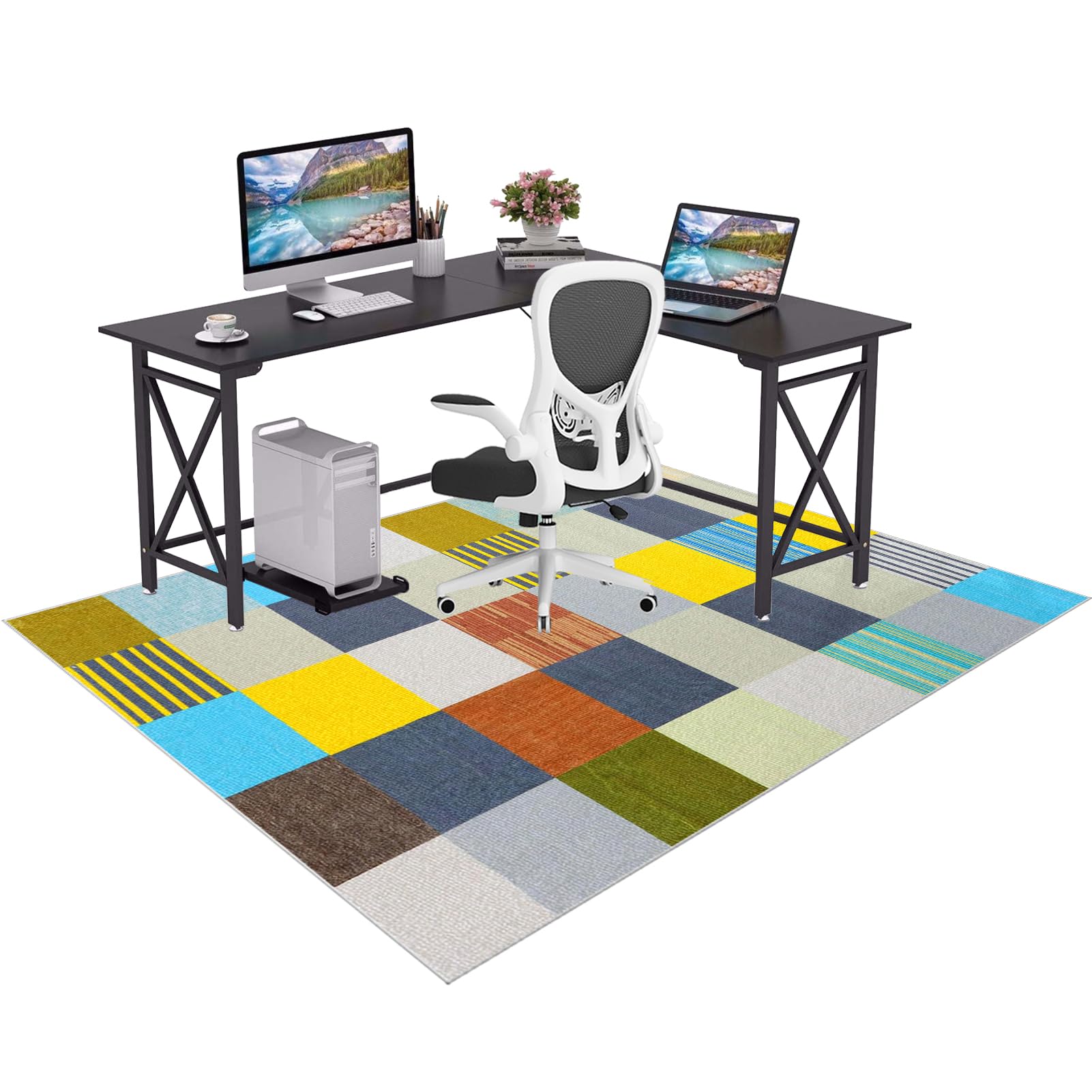 Office Chair Mat for Carpet Non-slip Floor Gaming Chair Mat for Wooden Floors Carpet Protectors Chair Mat Desk Chair Mats Rectangular Floor Protectors for Chairs Computer Chairmat 150 x 180 cm
