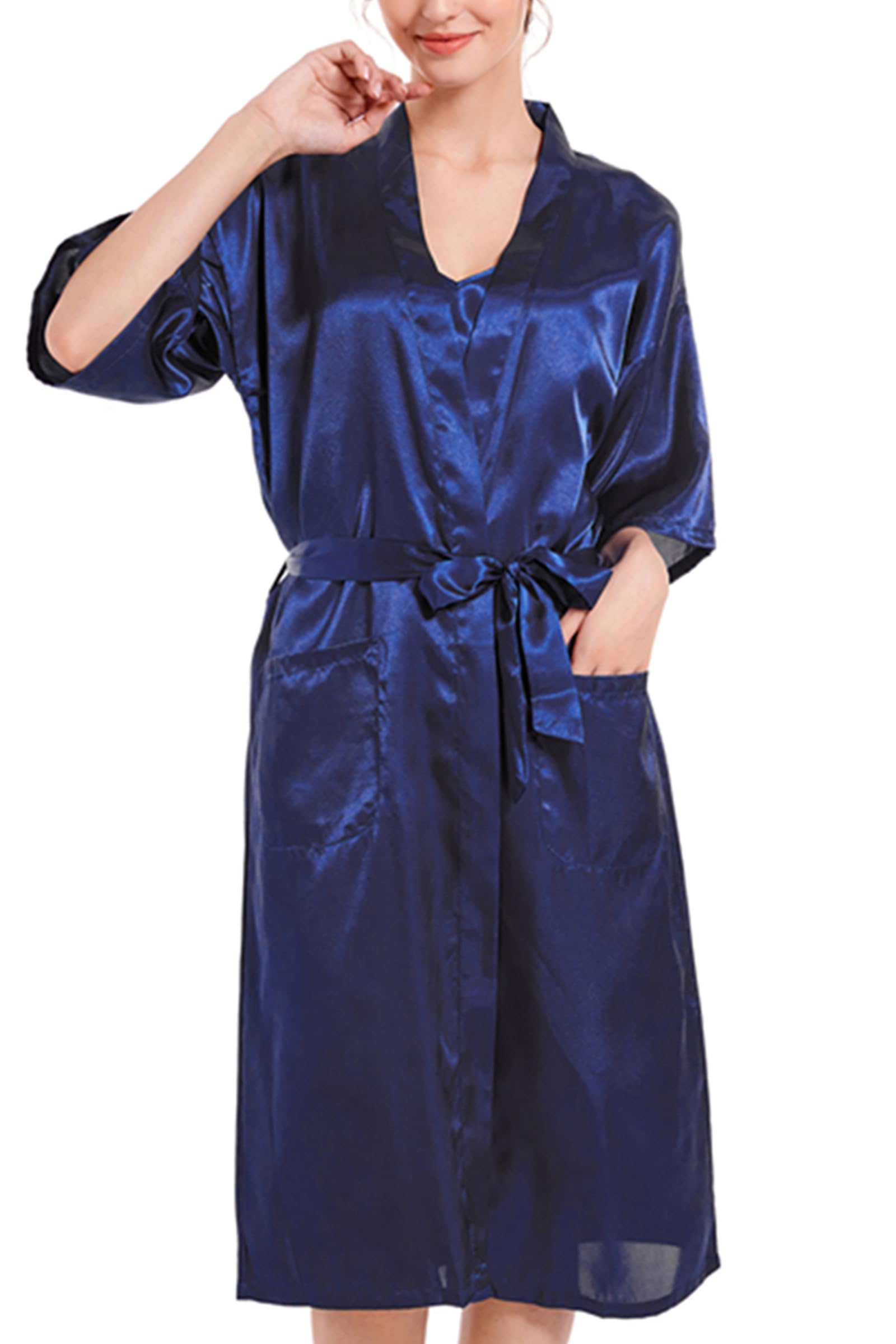 Jarseila Bata Mujer Satin Pijamas Elegante Kimono Sexy Vestir de Satén Dama de Honor Albornoces para Mujer de Batas de Camisón