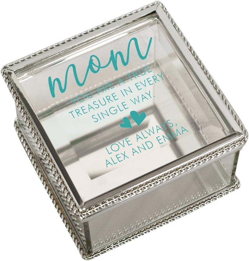 GiftsForYouNow Mom True and Treasured Personalized Jewelry Box, Purple