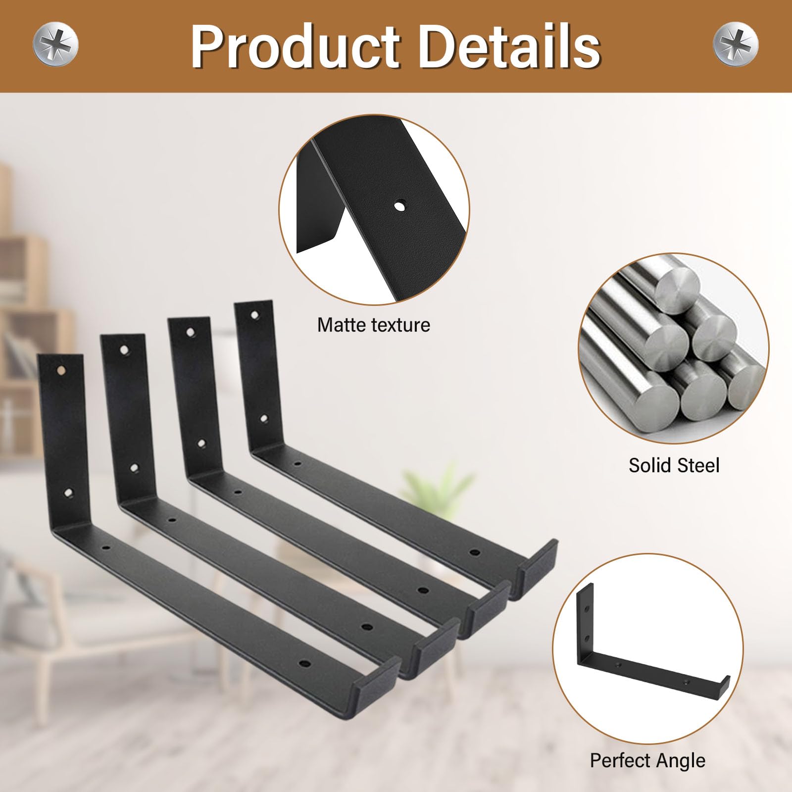 ToKinCen Black Shelf Bracket - Image 4