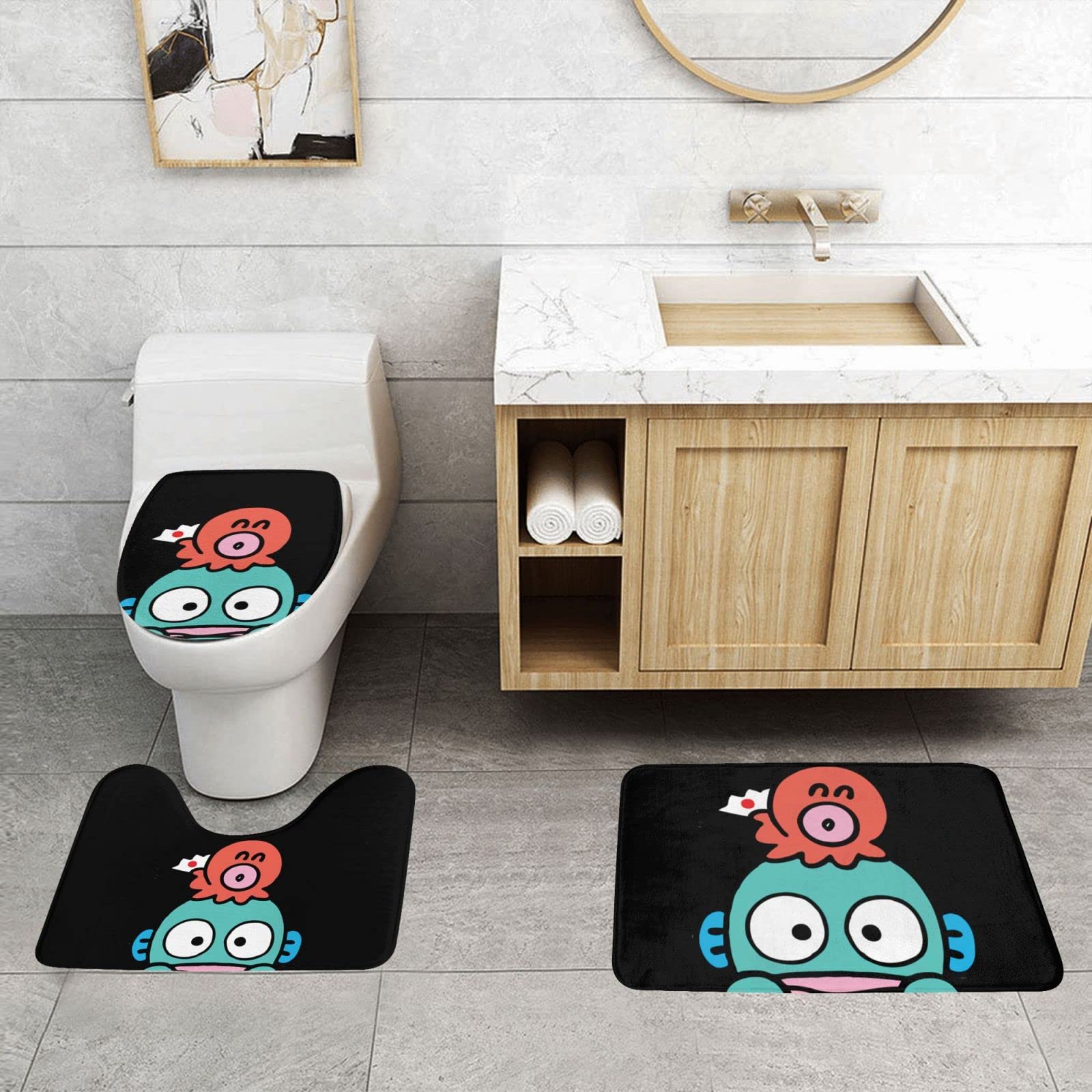 Amazon｜ハンギョドン (2) 3点セット トイレマット フタカバー 便座