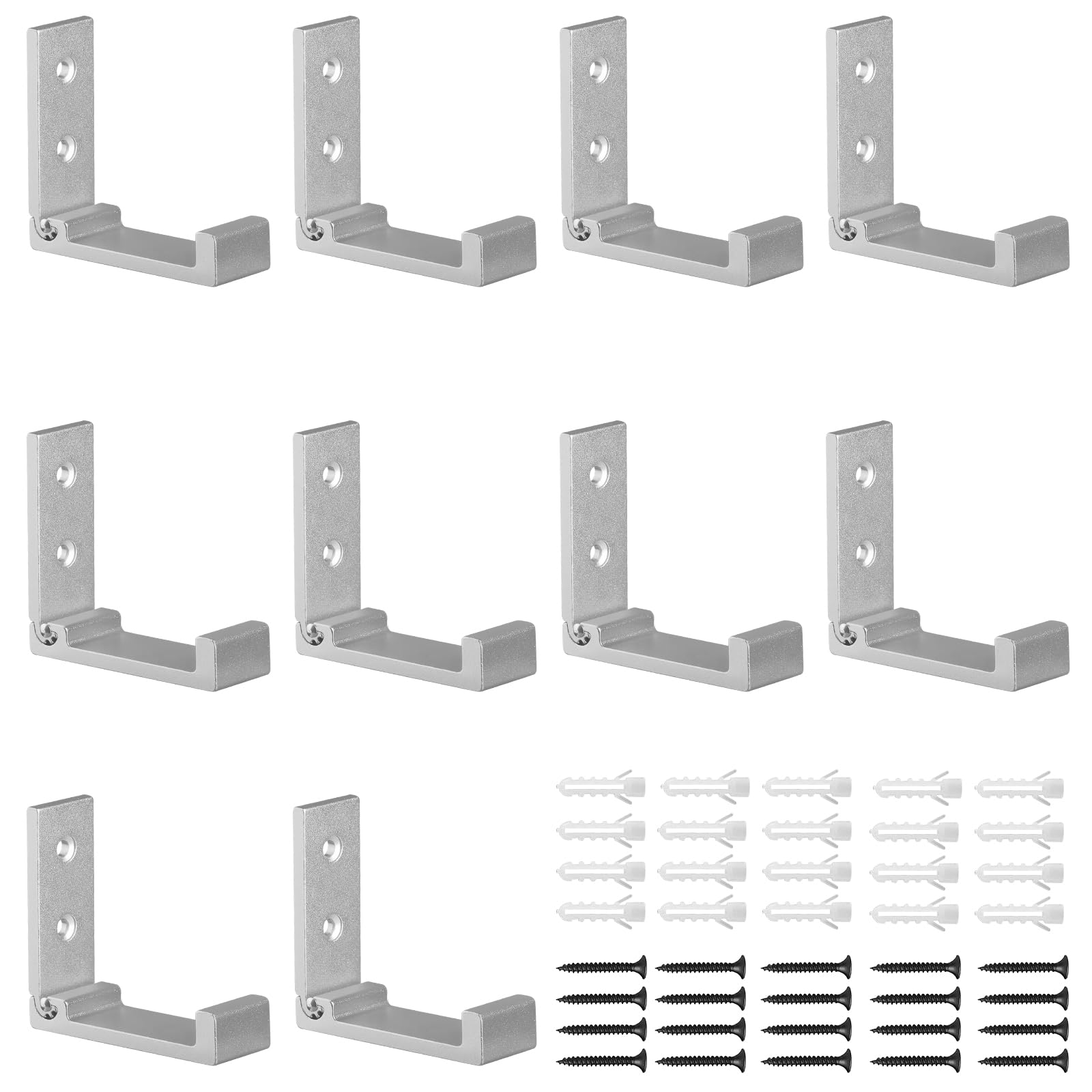 HUAPINTONG Metal hat Hook Coat Rack 10packWall for Hanging Coats Bathroom Towel Hardware Heavy Duty Aluminum Alloy Closet Foldable Headphone Holder