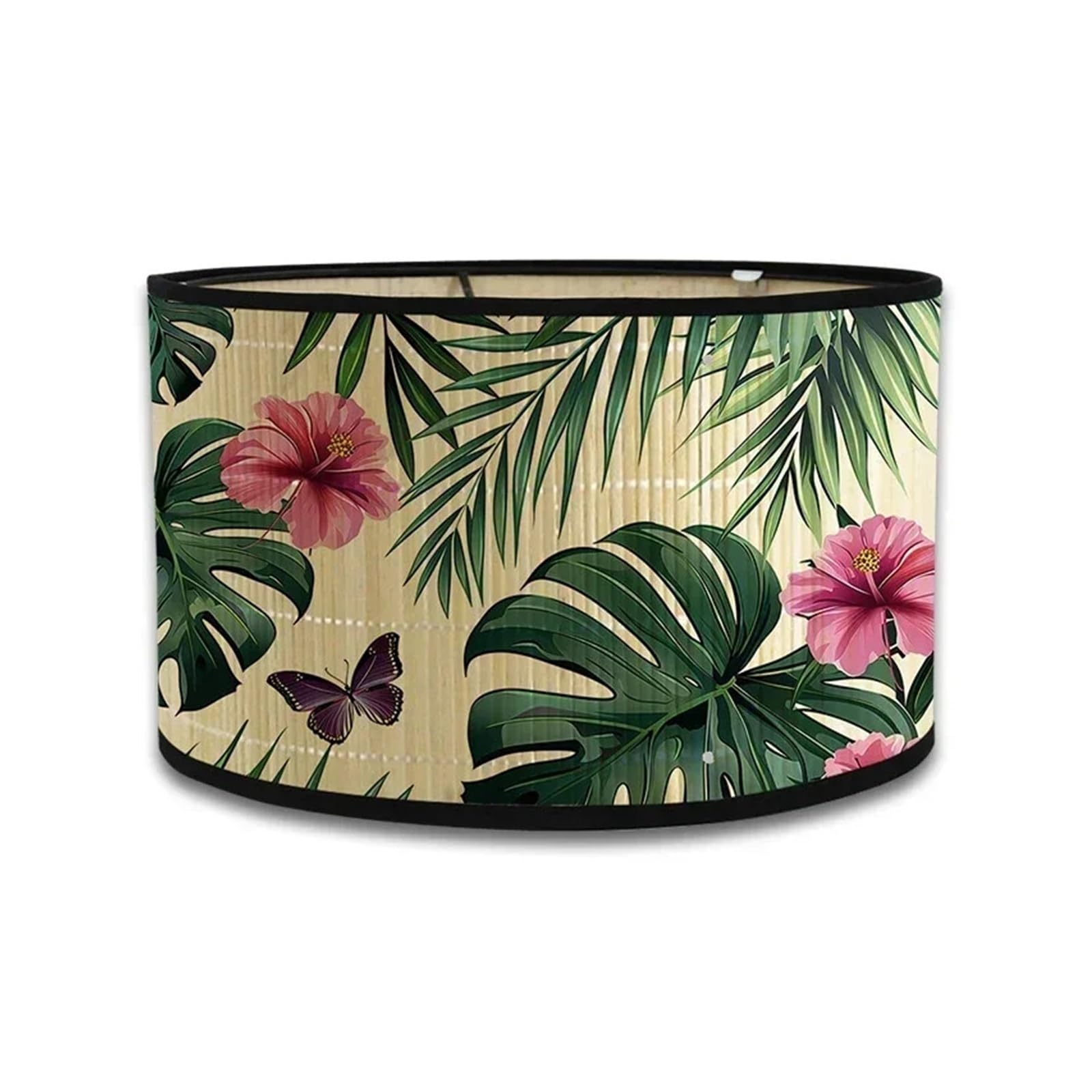 Luxemetals 20 E27 Lamp With Retro Bamboo Hand Printed Lampshade(20)
