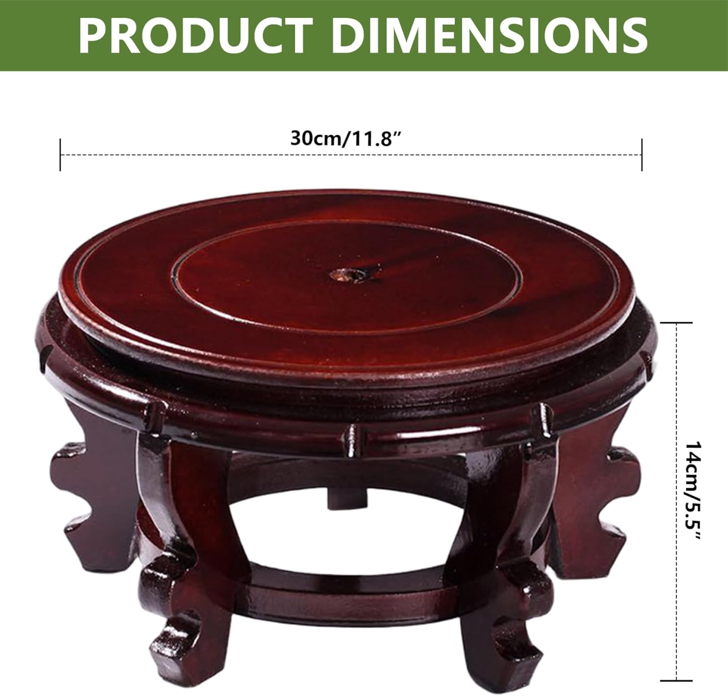 Oriental Plant Stand, 12 Inch Vase Stand Indoor Flower Pot Base Vase Display Shelf Chinese Fishbowl Planter Stands for Display Oriental Plant, , Asian, Table Top