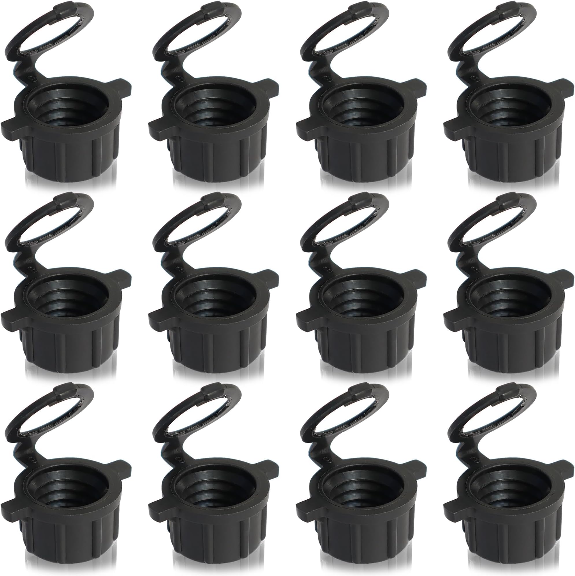12PCS Racing Gas Can Replacement 3045 Vent Caps for 3/5/5.5 Gallon VP fuel Jug, Black Top Hat- Plastic, 24mm