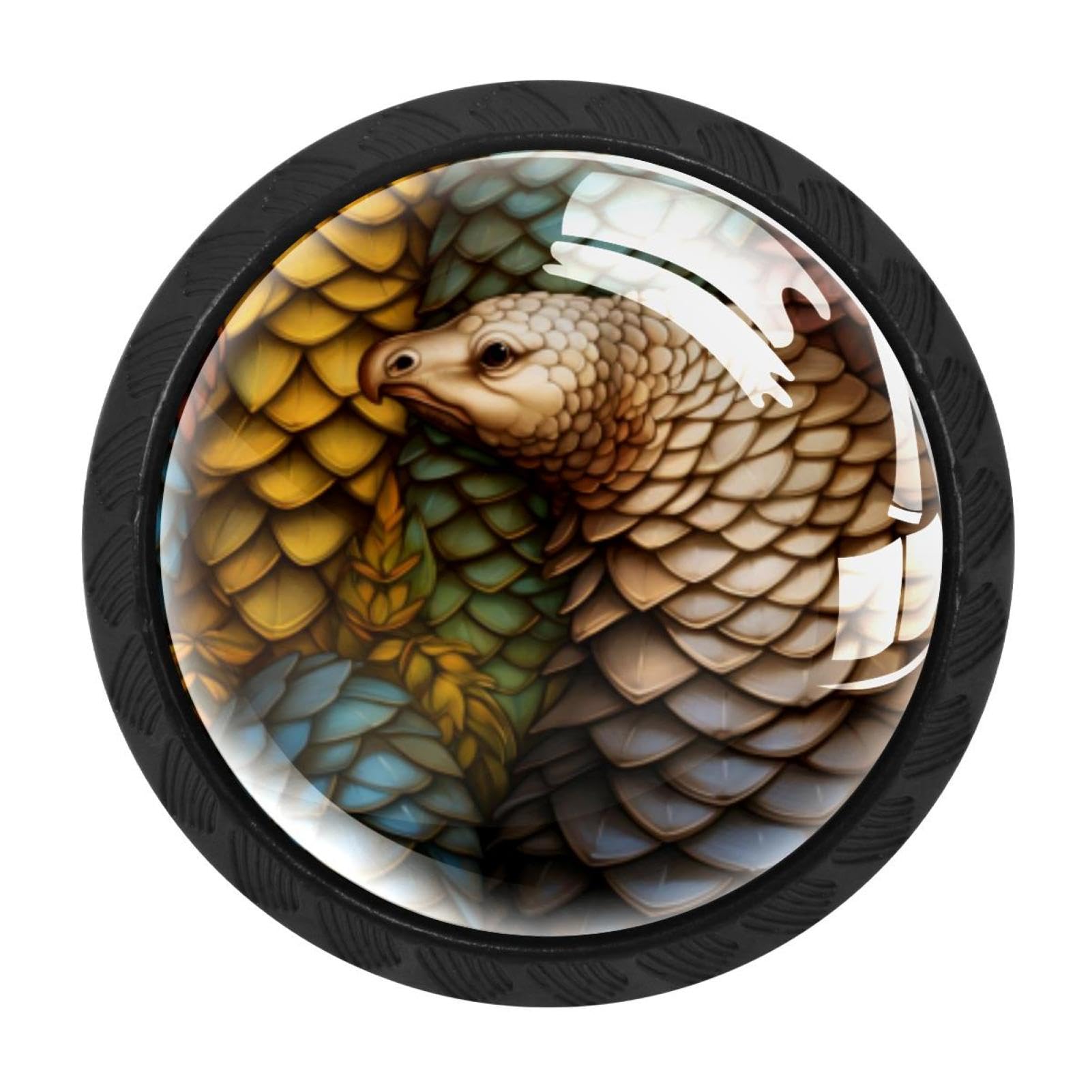 Chenzzzz Multicolored 11 4 Pieces Pangolin Drawer Knobs, 35Mm Black Cabinet Knobs, Drawer Pulls And Knobs, Dresser Drawer Knobs, Cabinet Hardware Kitchen Cabinet Knobs