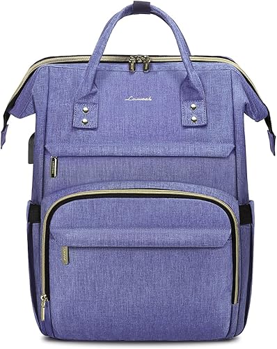 Miniatura 7 de LOVEVOOK - Mochila de mujer para laptop, mochila de viaje profesional de 18 pulgadas con puerto USB, mochila impermeable para trabajo, universidad,