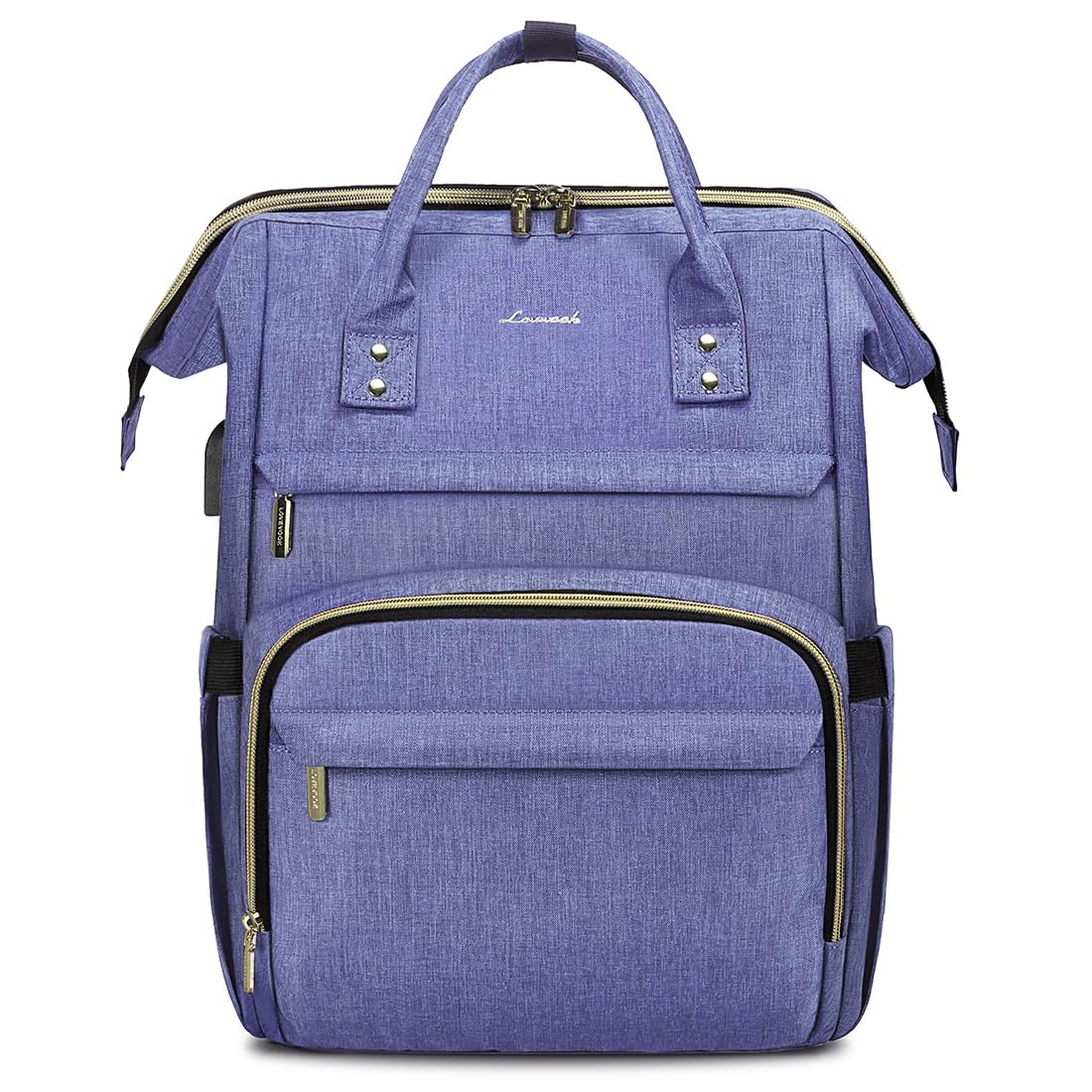LOVEVOOK Women's 15.6 Inch Professional Travel Backpack, Waterproof College Work Bag with USB Port, Blue-Violet