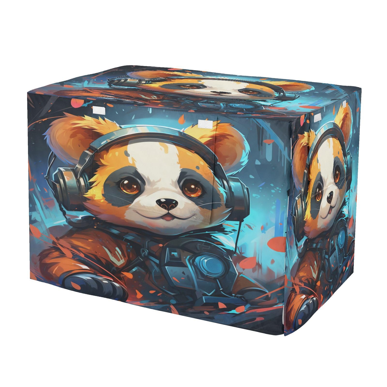 Housse imperméable cage chien en tissu durable motif panda musique