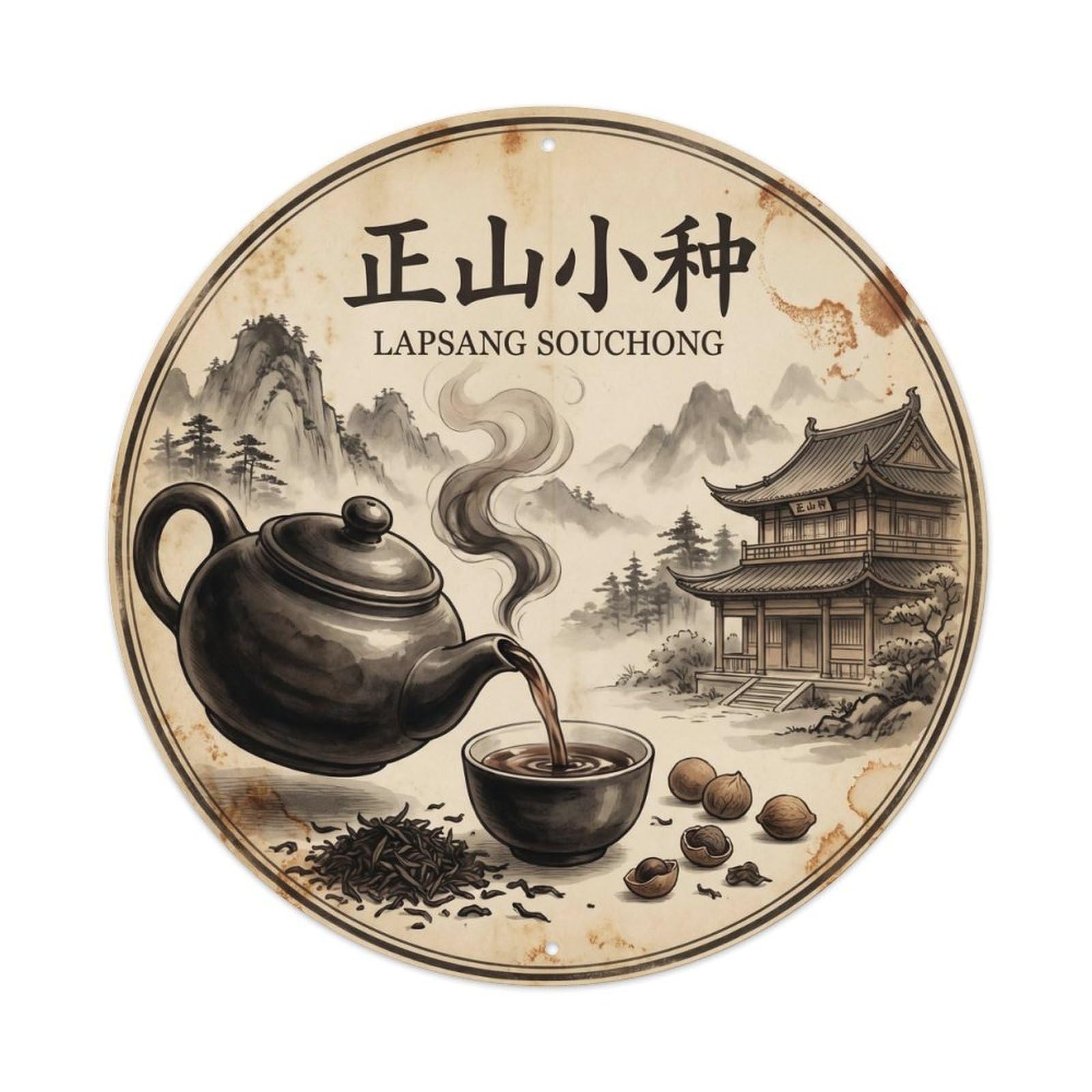 Chinese Travel Tea Brew Culture Teahouse Nostalgic Metal Tin Sign