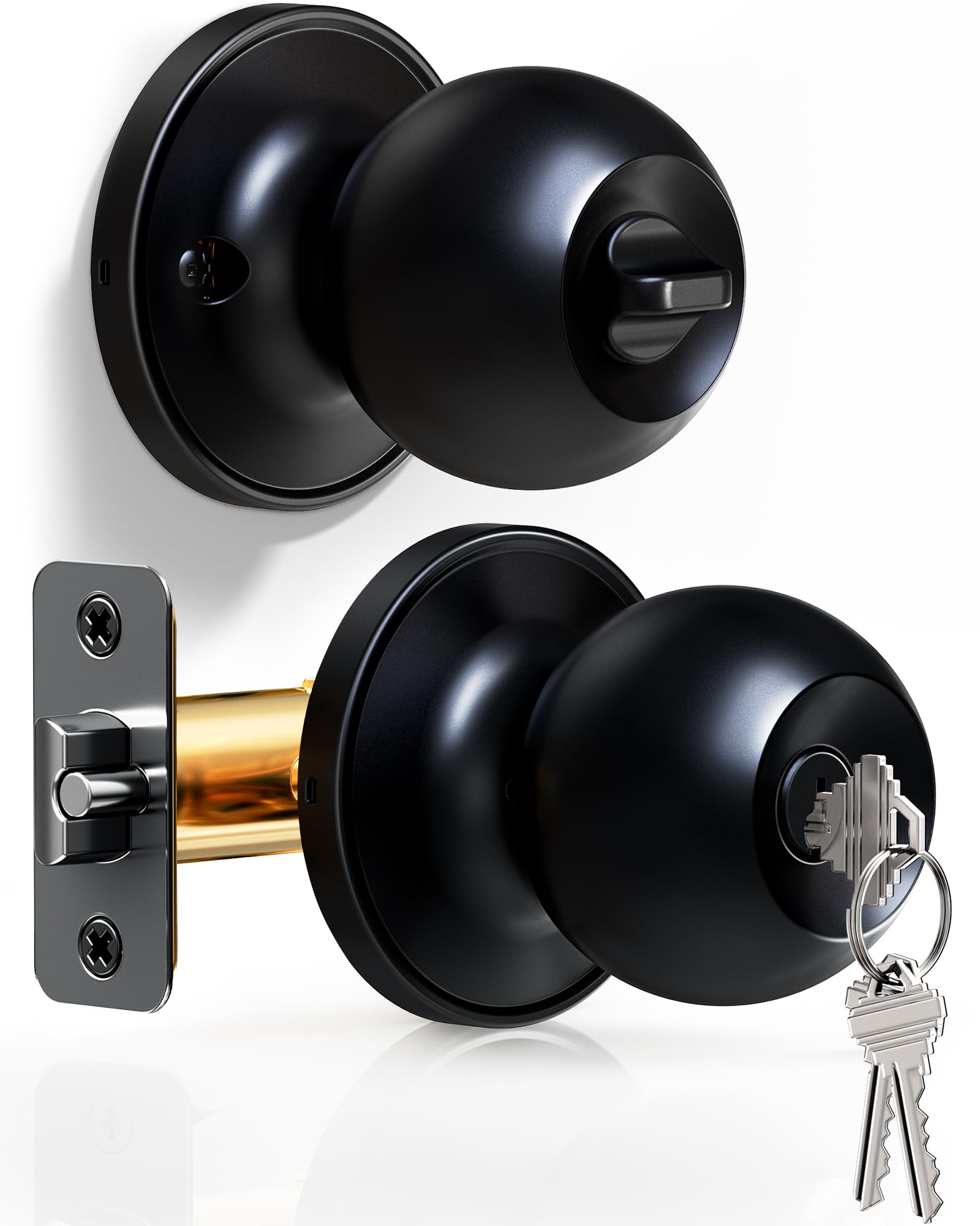 Veise 3-Pack Keyed Alike Entry Door Knobs - Satin Nickel -18