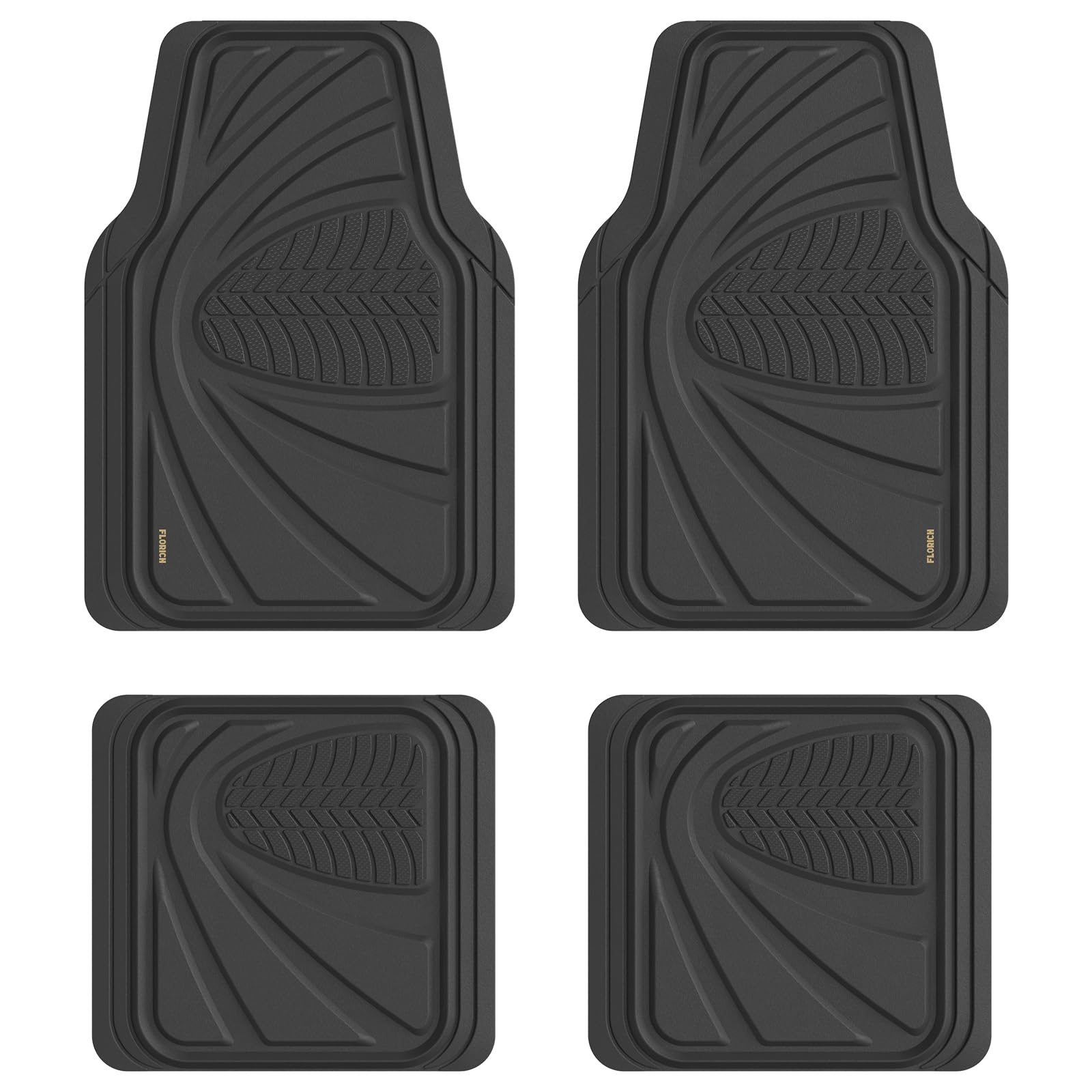 View 1 of ***STOCK PHOTO FOR REFERENCE ONLY ***Car Floor Mats, Waterproof Universal Heavy-Duty 4 Pieces Rubber Floor Mats for Cars, Full Set Car Mats with Anti-Slip Backing Fit for Most SUV, Vans,Trucks, Sedan(Black)