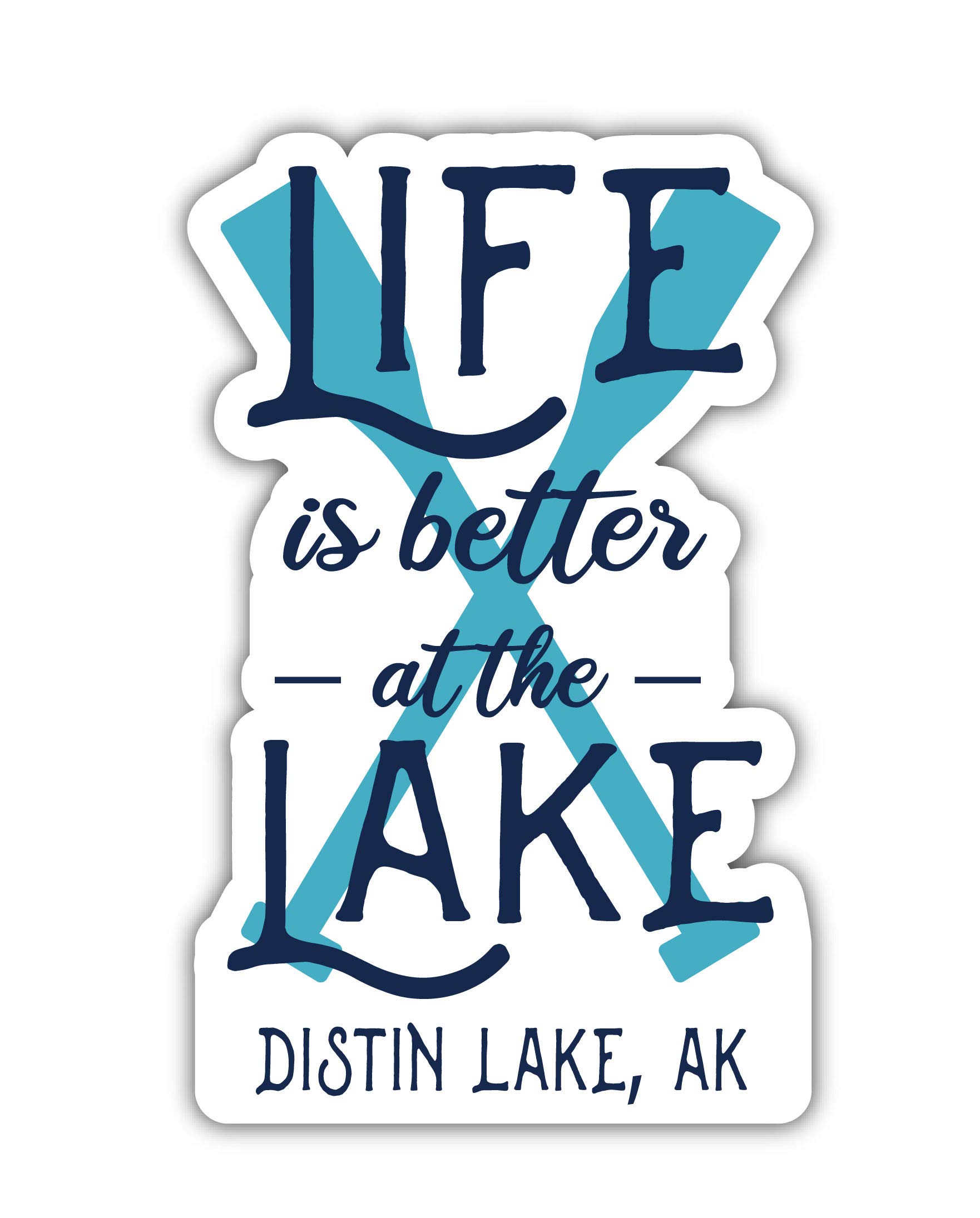 Distin Lake Alaska Souvenir 4 Inch Vinyl Decal Sticker Paddle Design