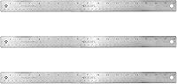 Westcott 18-Inch Stainless Steel Rulers with Non-Slip Cork Backing, 3-Pack - Durable Drafting Tools for School & Office