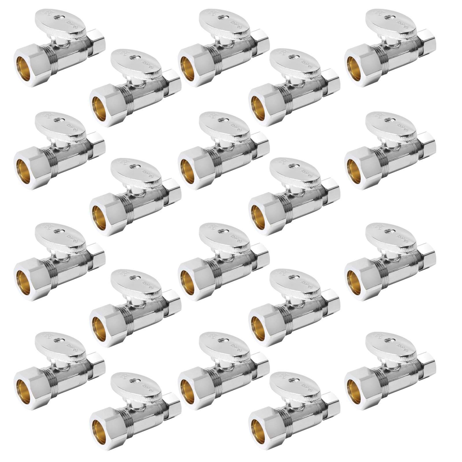 20PACK GUOFIS Straight Stop Valve,1/2"Nom(5/8"OD) x3/8"OD Comp(VALVE122-20)