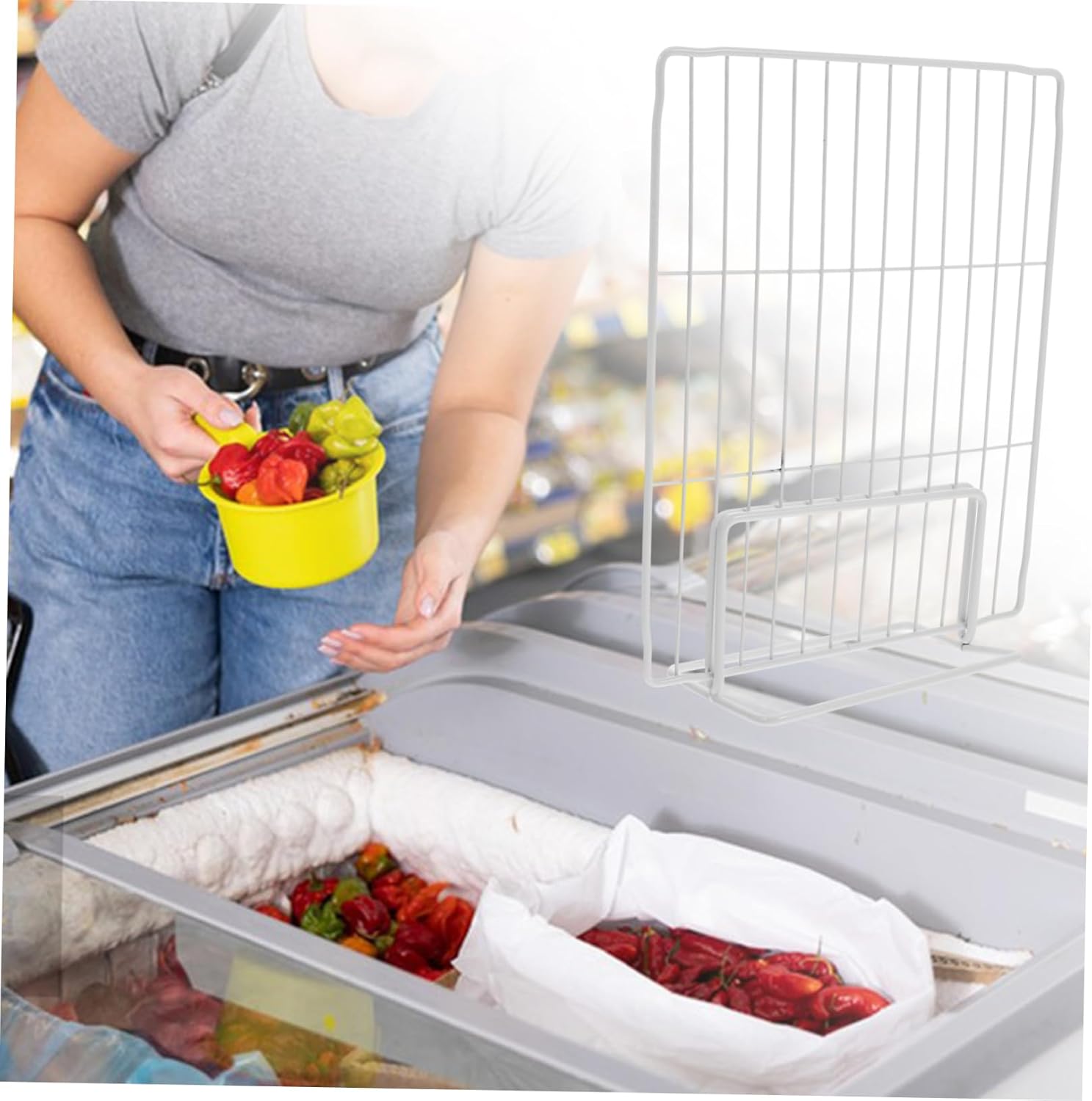3pcs Iron Wire Freezer Divider for Refrigerator Organize Storage Mesh Partition Easy Install Replacement Fridge Separator