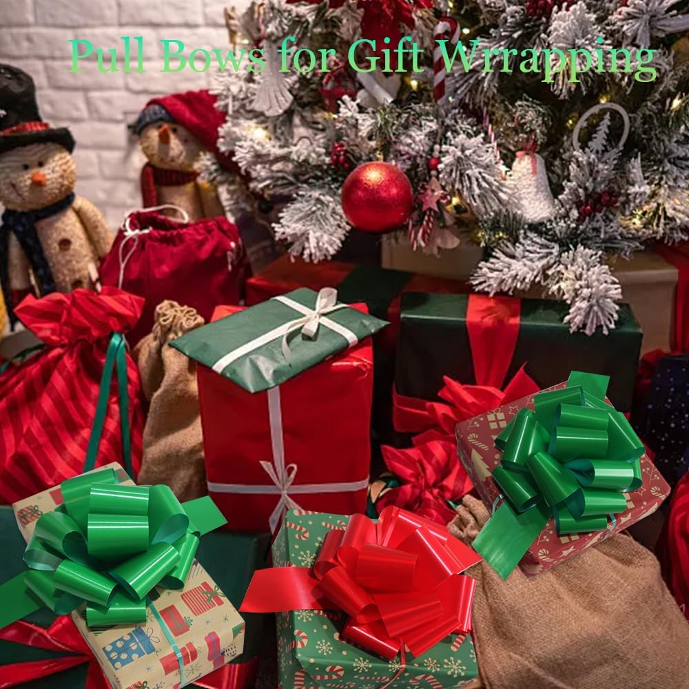 48 Pcs Pull Bows for Gift Wrapping,6 Inch Gift Bows for Presents,Birthday,Anniversary,Party,Christmas,Wreath,Holiday Celebration Gift Decoration (48Pcs (Red,Green)) - Image 4