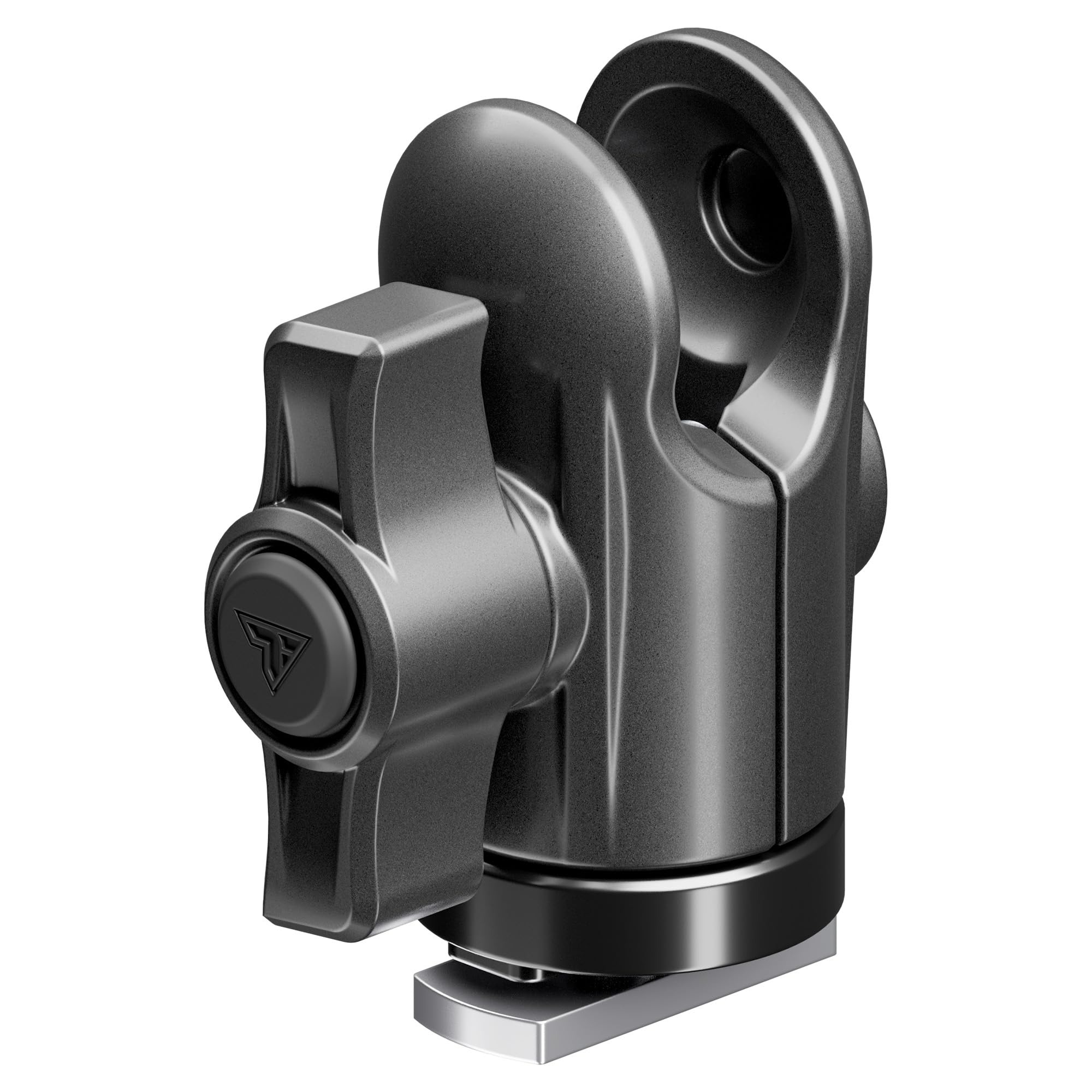 TRAXX 20mm Ball Socket with Slim Track Base - Short Reach Adapter | Compatible with Slim Track Systems Only | CNC Billet Aluminum | NOT Compatible with 1" / B Sized Systems | Black Knob