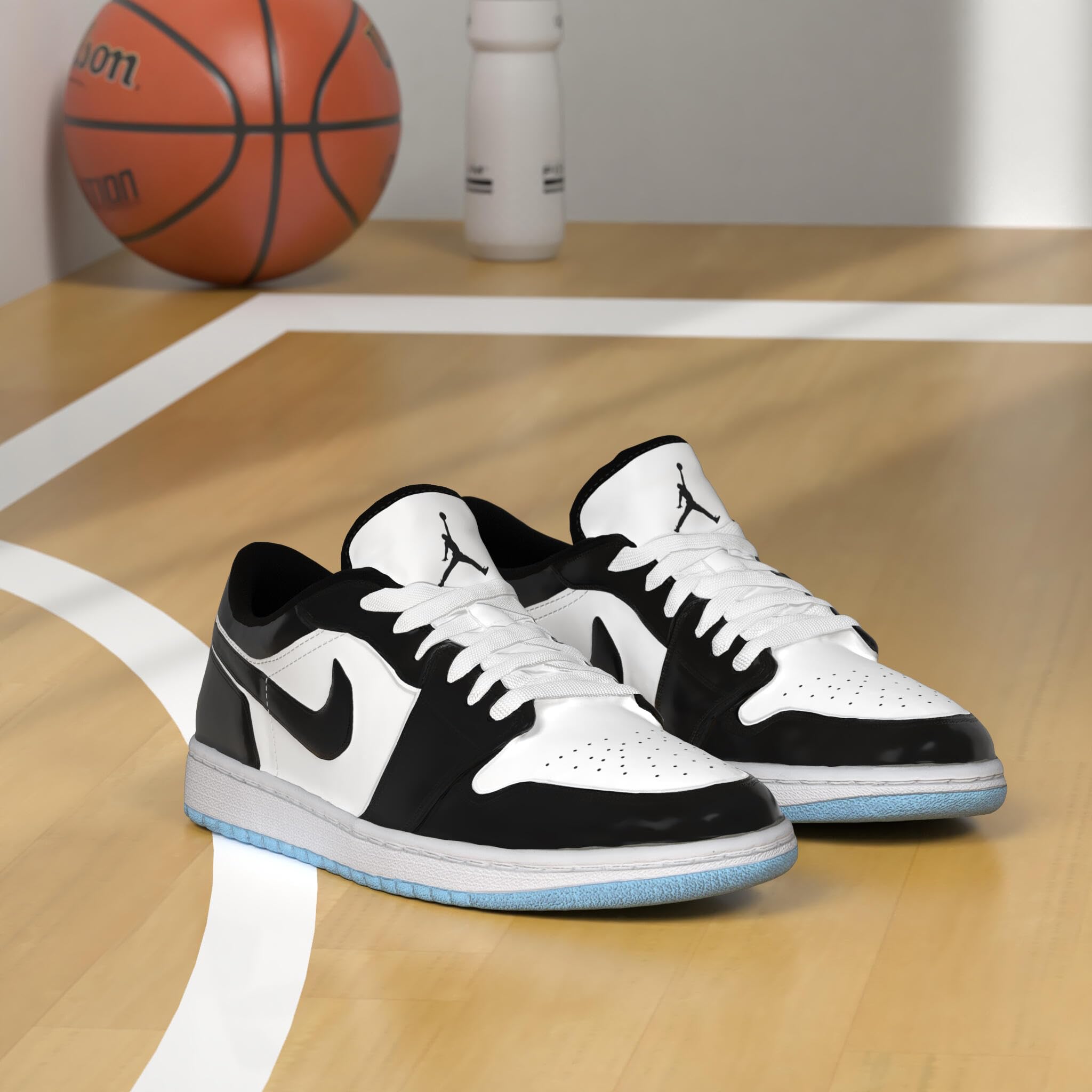 Nike Buty do koszykówki męskie, biały/czarny, 44.5 EU