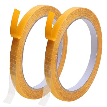 Engorgio Double Sided Adhesive Fabric Tape Heavy Duty0.31in X 33FT X 2PCS,for Hem, Cloth, Fashion Dress,Curtains, High Adhesive Sticky but Removable and Residue Free.