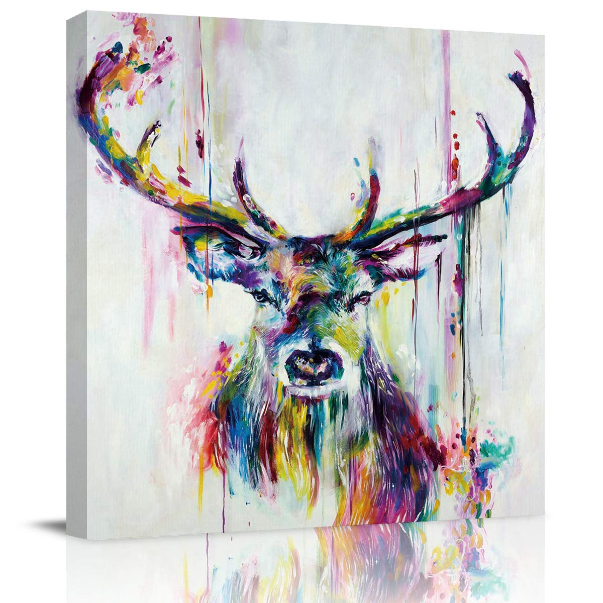 水彩画「鹿」 分野で鹿と絵画水彩画野生動物詳細な紙テクスチャの写真素材