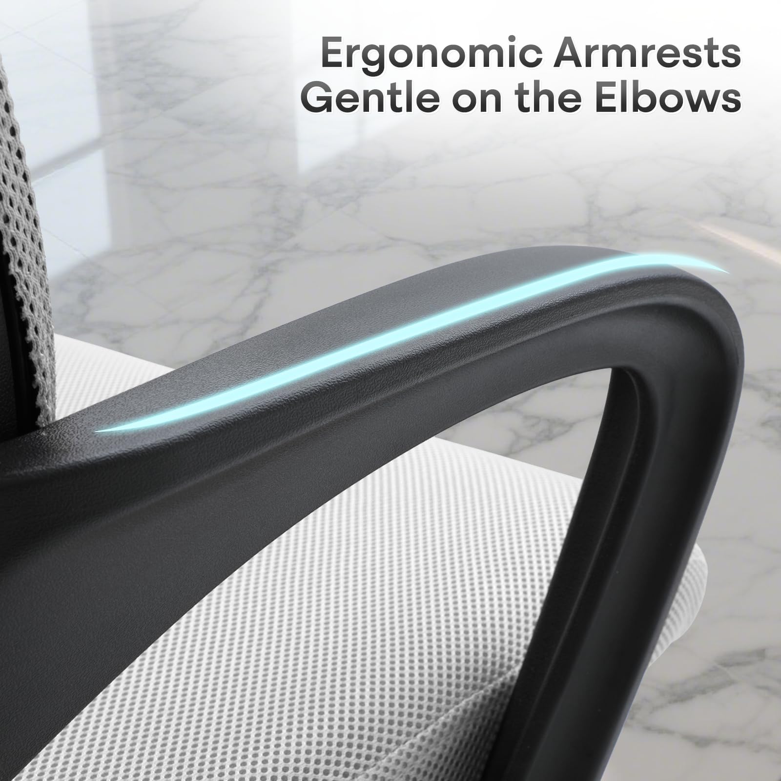 Ergonomic Office Chair - 330Lbs, Breathable Mesh Computer Desk Chair with Lumbar Support & Armrest, Rolling Swivel Adjustable Tilt Lock for Home Office/Gaming, Bedroom Study