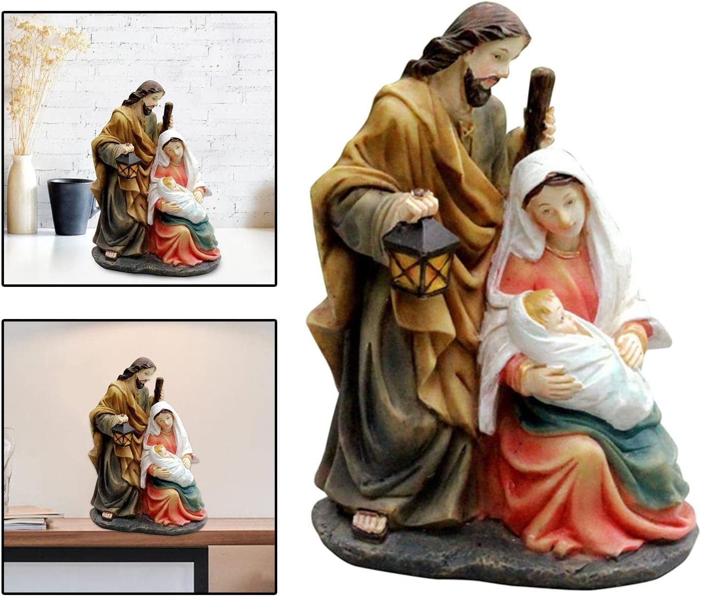 Figurka Ogrodowa,Stół barowy figurka dekoracja ogrodowa do rzeźby ozdoby do domu 2X święta rodzina szopka żywica do salonu i pulpitu