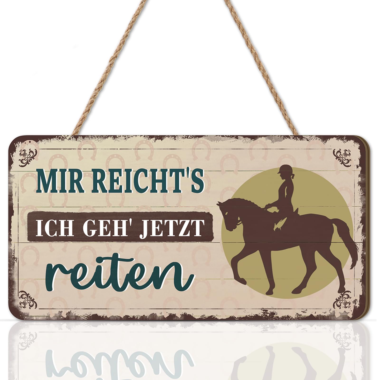 HPNIUB Reiten Pferd Zitat Wandschild Reitsport Lustig Spruch Deko