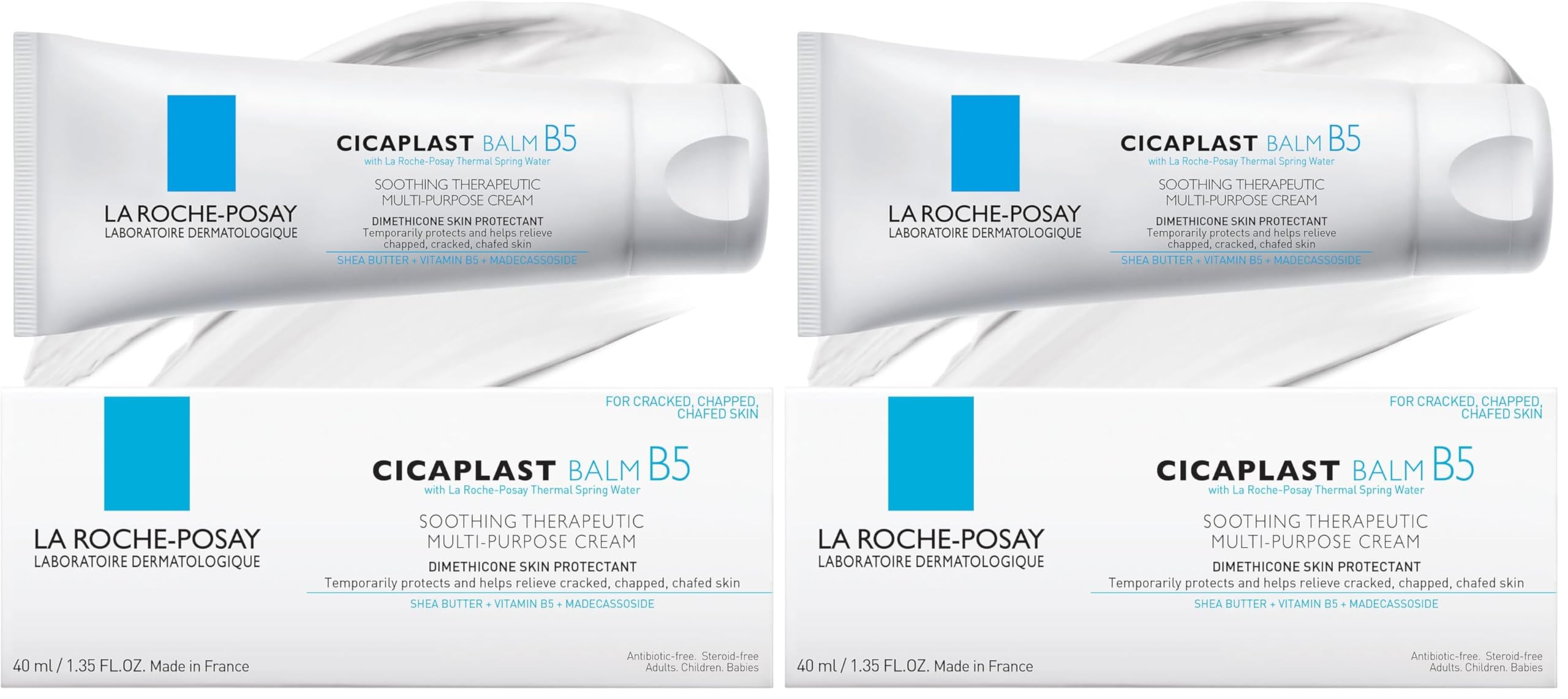 La Roche-Posay Cicaplast Balm B5, Healing Ointment and Soothing Therapeutic Multi Purpose Cream for Dry & Irritated Skin, Body and Hand Balm, Baby Safe, Fragrance Free