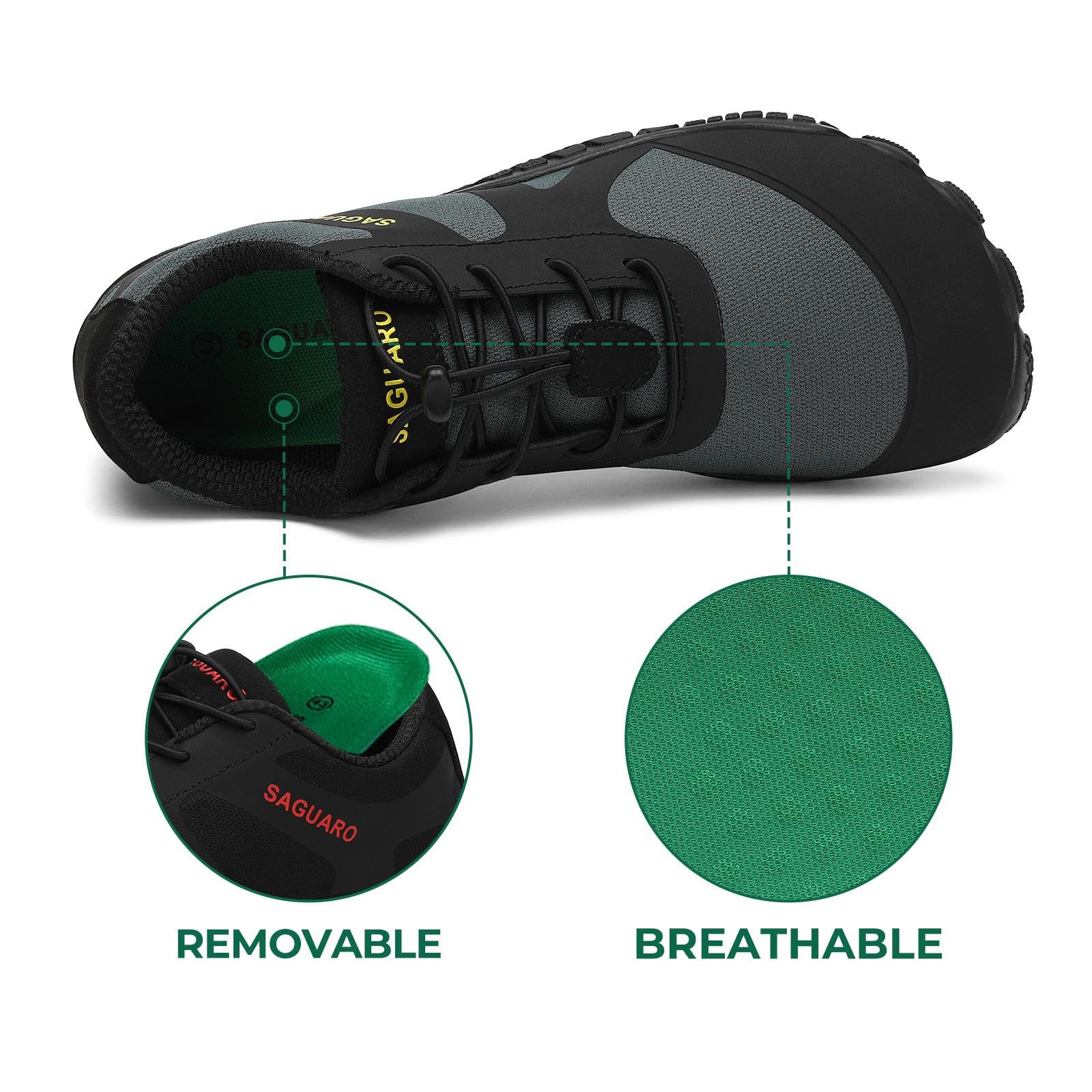 SAGUARO Scarpe Barefoot Shoes Minimaliste Scarpe da Trail Running Uomo Donna Gr.36-48