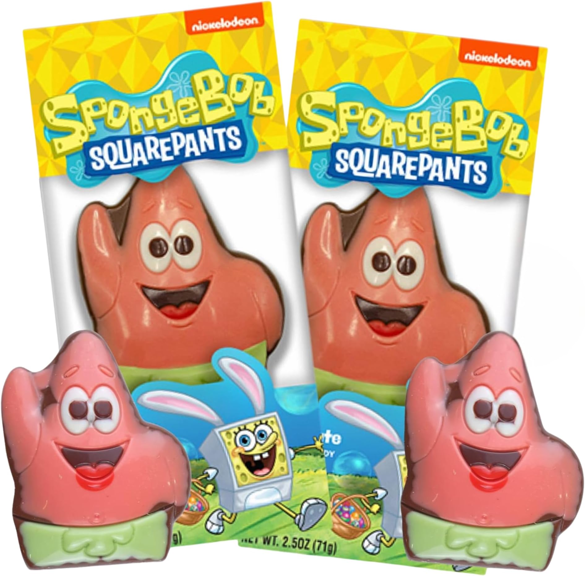 SpongeBob SquarePants Easter Basket Milk Chocolate Flavored Gift, Individually Boxed Candy, 2.5 Ounces (Pack of 2) (Patrick)