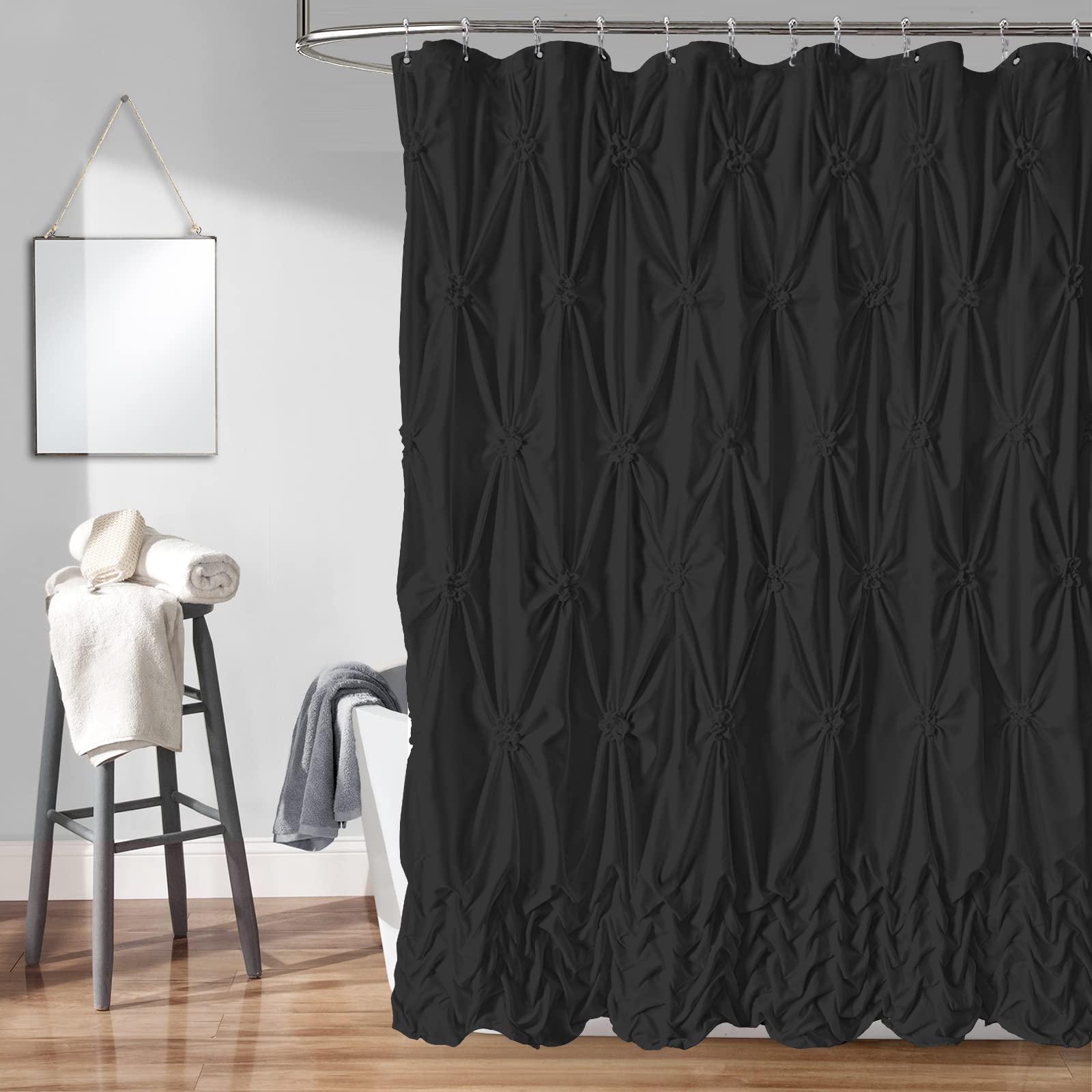 Seasonwood Black Shower Curtain Elegant Shower Curtains for