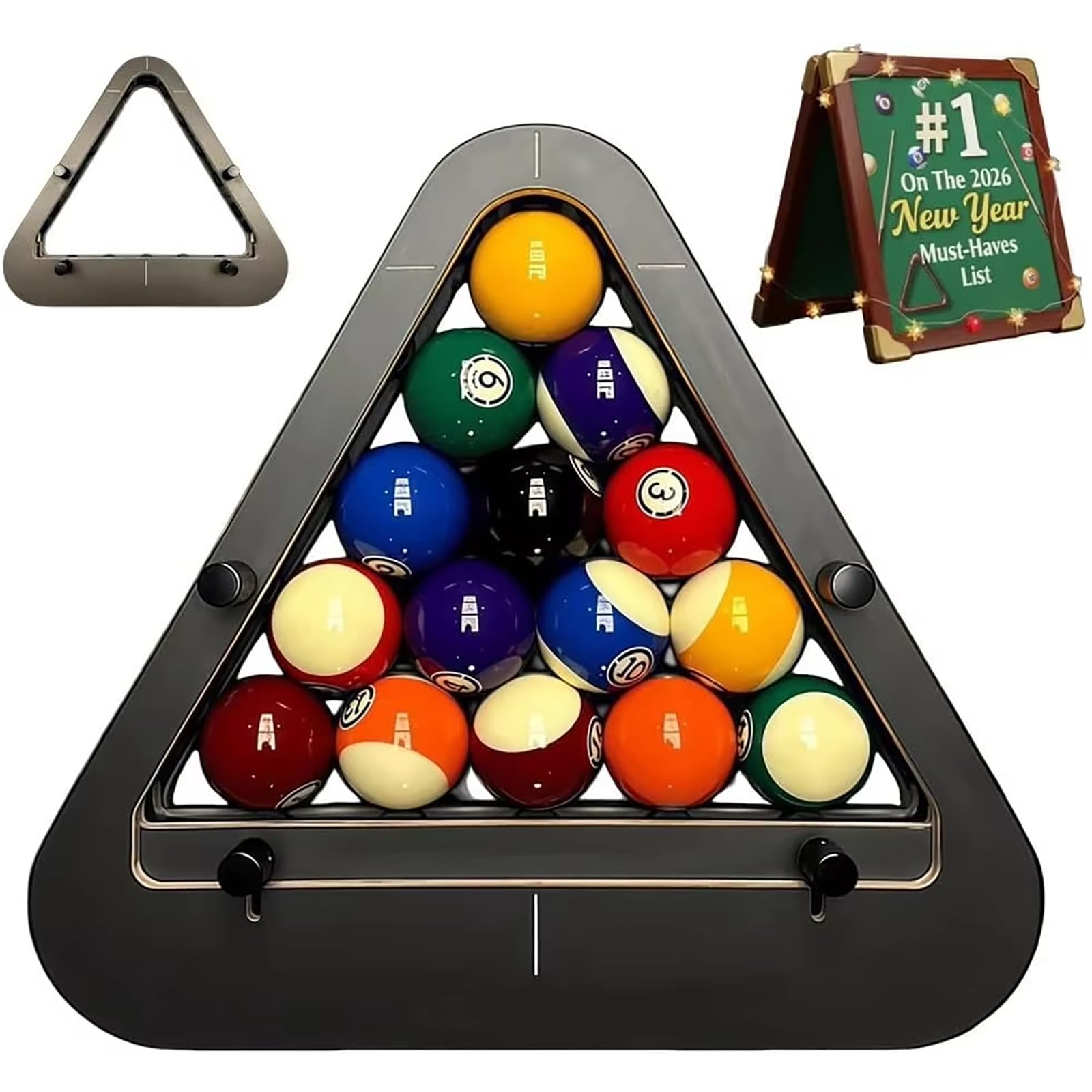 Profesional estante de billar madera maciza 8 bolas 9 bolas Pro triangular diamante ajustable