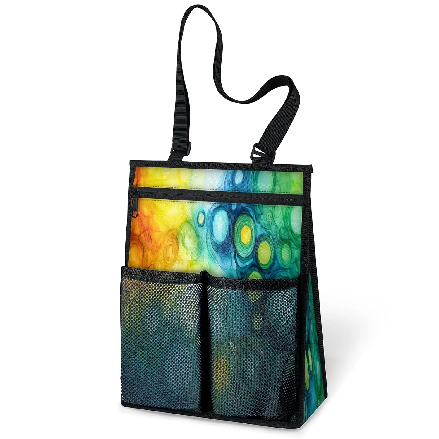 Ourtheme Watercolor Art Portable Shower Bag for Travel Gym Camp Beach Tote Shower Caddy Bags Hanging Toiletry Organizer