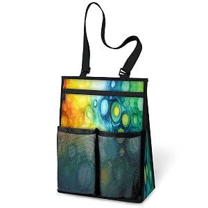 Ourtheme Watercolor Art Portable Shower Bag for Travel Gym Camp Beach Tote Shower Caddy Bags Hanging Toiletry Organizer