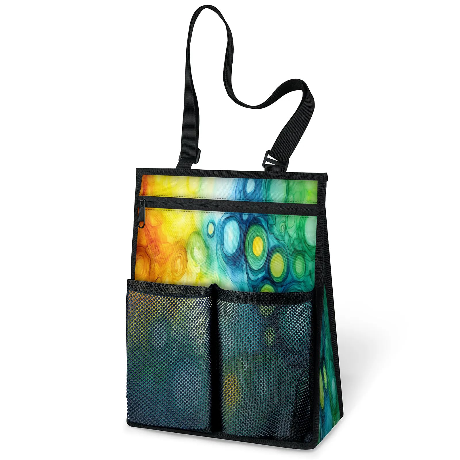 Ourtheme Watercolor Art Portable Shower Bag for Travel Gym Camp Beach Tote Shower Caddy Bags Hanging Toiletry Organizer