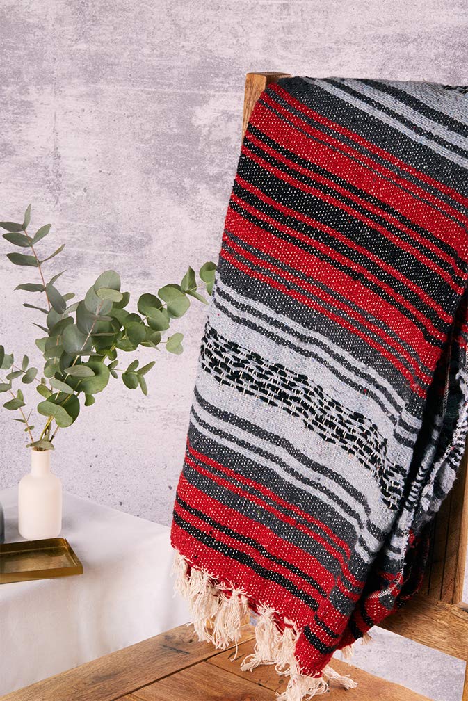Couverture De Yoga Style Mexicain Yogi-bare® - 188x132 Cm, 60% Coton 40% Polyester, Pour Méditation, Décoration, Pique-nique