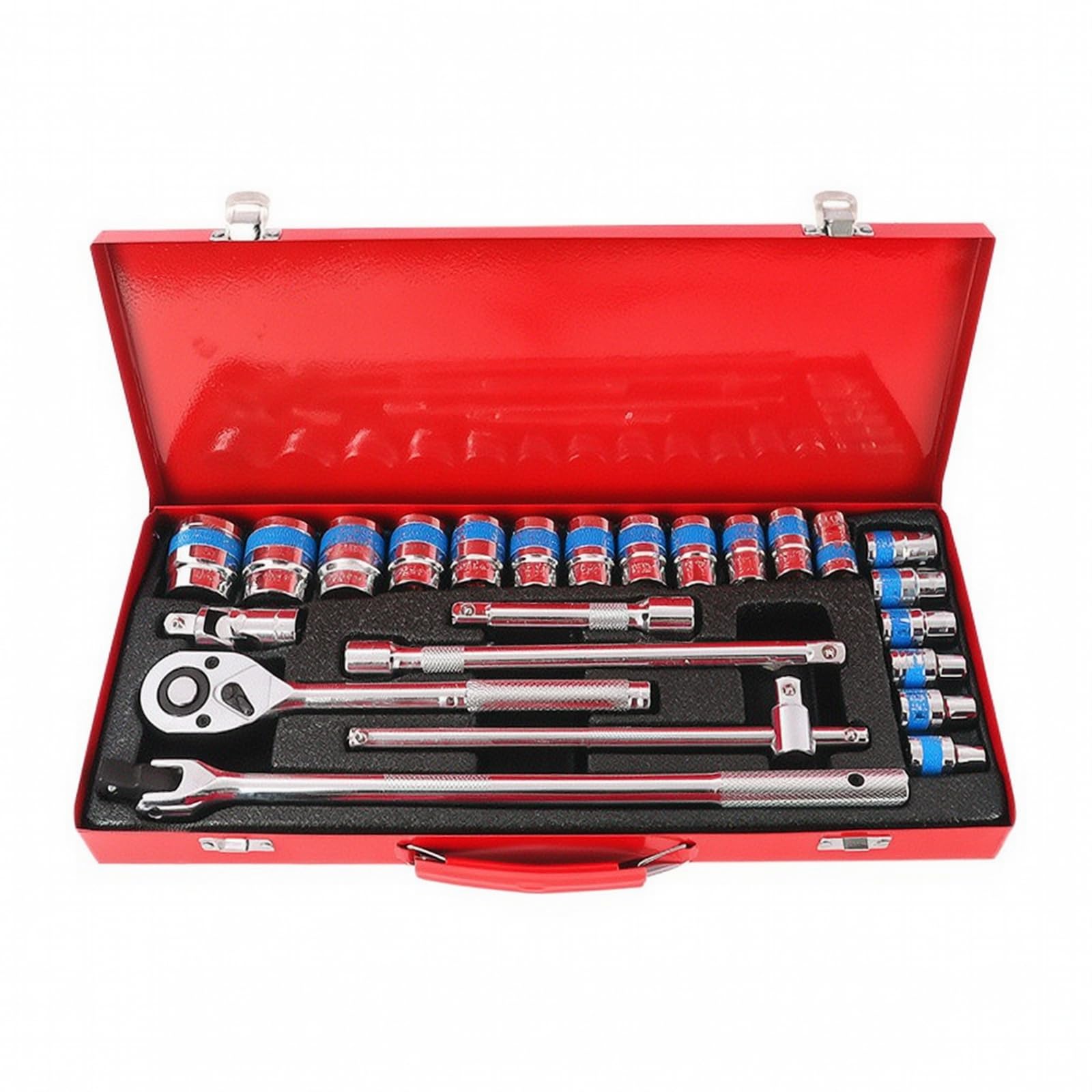 harayaa 24 Pezzi Set Unsili Cromato Vanadio | Valigetta Attrezzi con Accessori, Finitura brillan, per Officina, Meccanici, Professionisti
