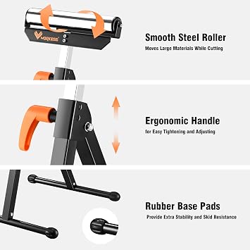 WORKESS Roller Support Stand, Saw Horses 2 Pack Folding