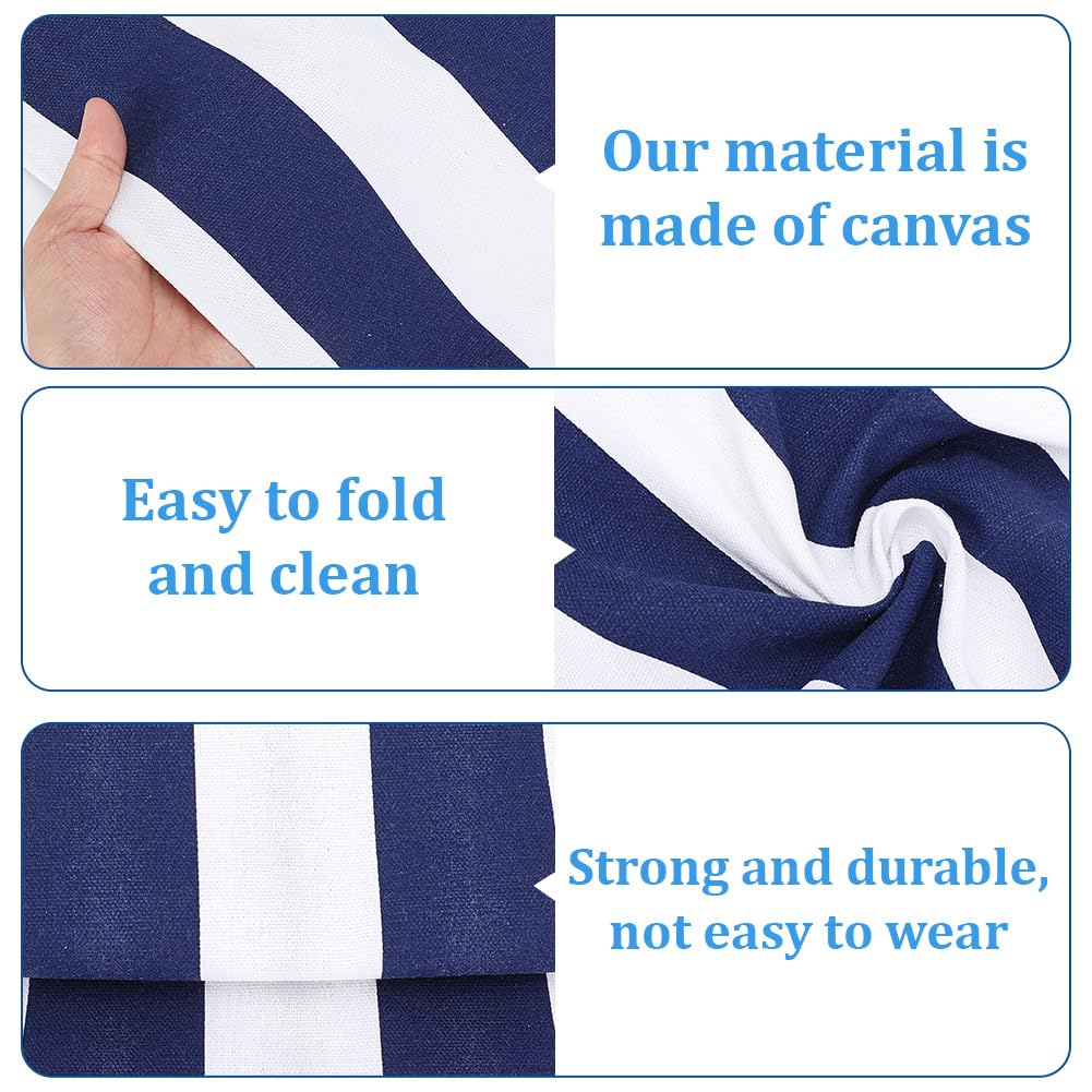 GORGECRAFT 120X43cm Beach Sling Patio Chairs Canvas Folding Chair Replacement Outdoor Chairs Cloth Replacements Dark Blue Portable Reclining Sling Chair Fabric for Summer Vacation Sunbathing Garden - Image 3