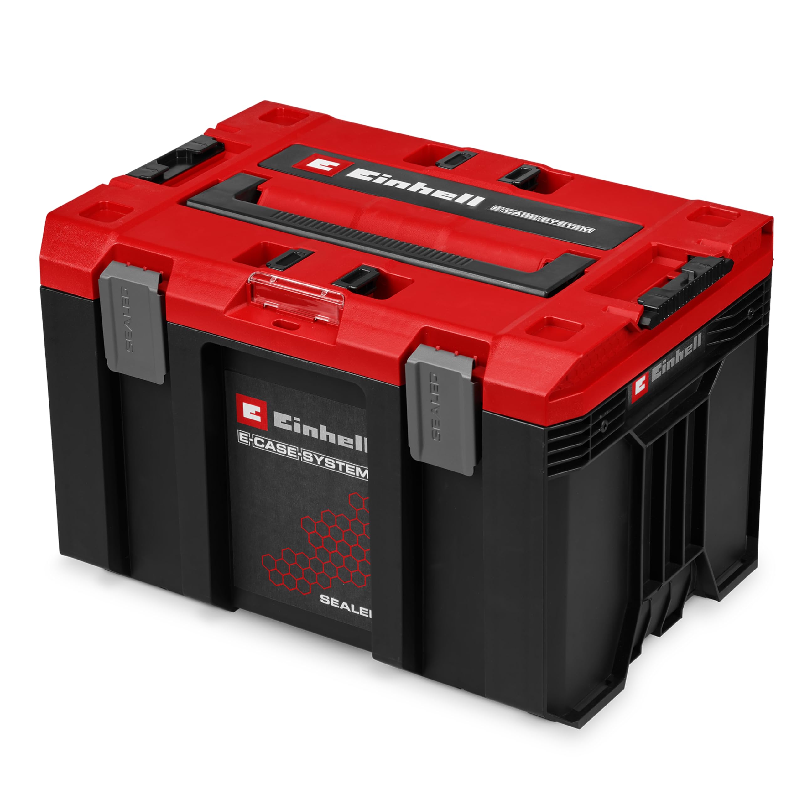 Einhell E-Case M SEALED (sistema E-Case, a prueba de polvo y a chorros de agua, compatible con Half Size E-Cases, 44 x 33 x 29 cm, carga útil máxima de 90 kg, asa de transporte)