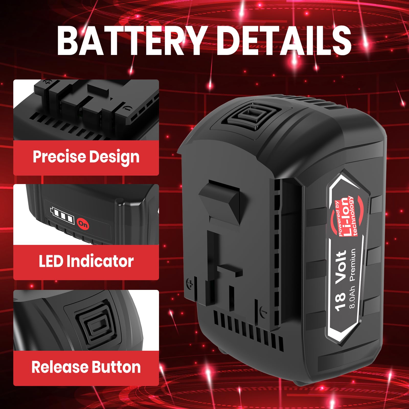 2 pièces 8.0Ah Remplacement pour Bosch 18V Batterie GBA + Chargeur Compatible Uniquement avec Les Outils 18V de Couleur Bleue pour BAT609 BAT609G BAT618 BAT618G BAT619 BAT619G BAT610G BAT610