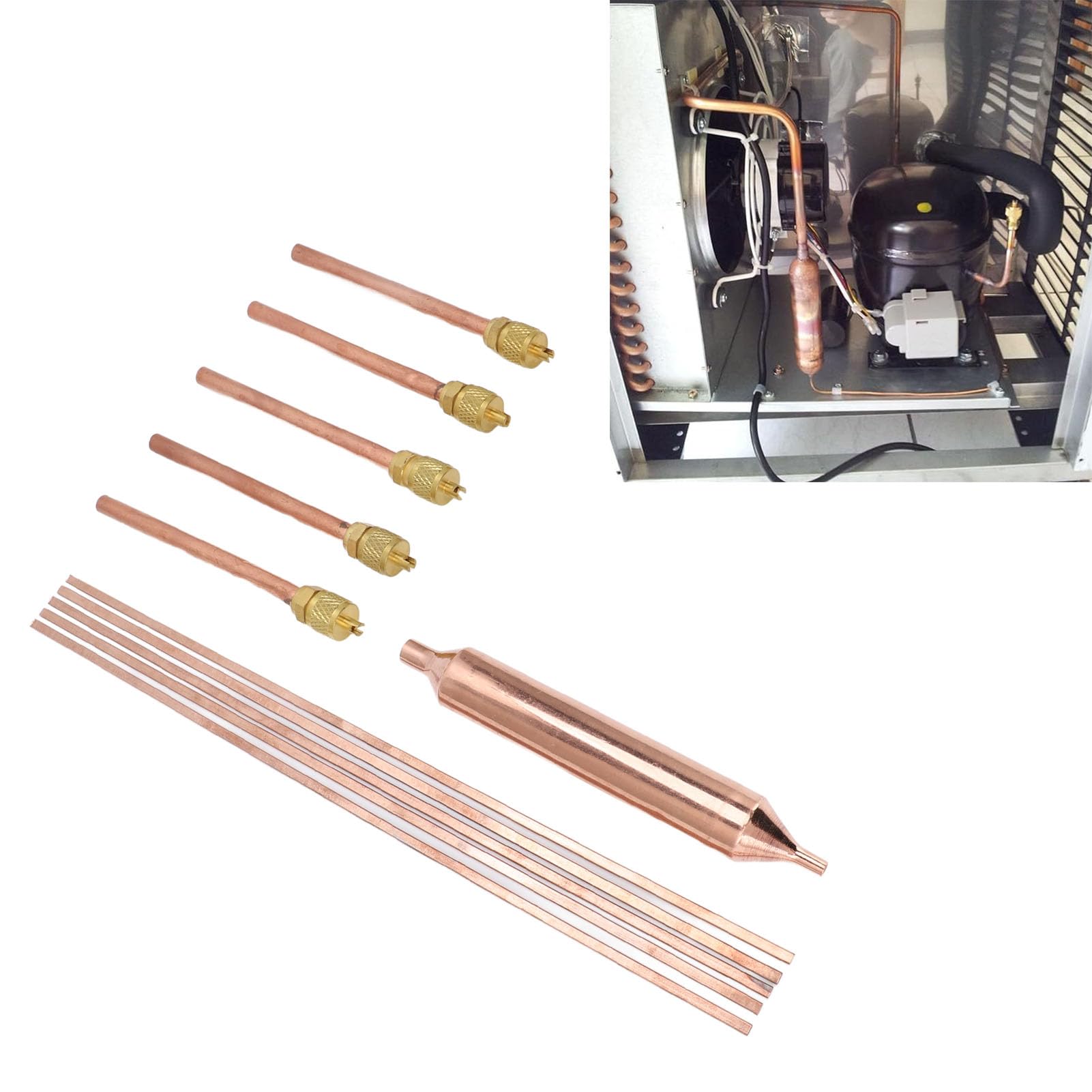 VBESTLIFE Filtro Essiccatore per Refrigeratore con Valvola di Servizio