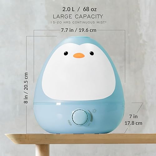 Miniatura 3 de Earnest Living Humidificador de niebla fría 3 en 1 para bebé con difusor de aceite esencial + luz nocturna, humidificador sin bisfenol A sin