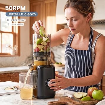 DUMOS Cold Press Juicer Machines, Masticating Juicer with 4.25 Feed Chute