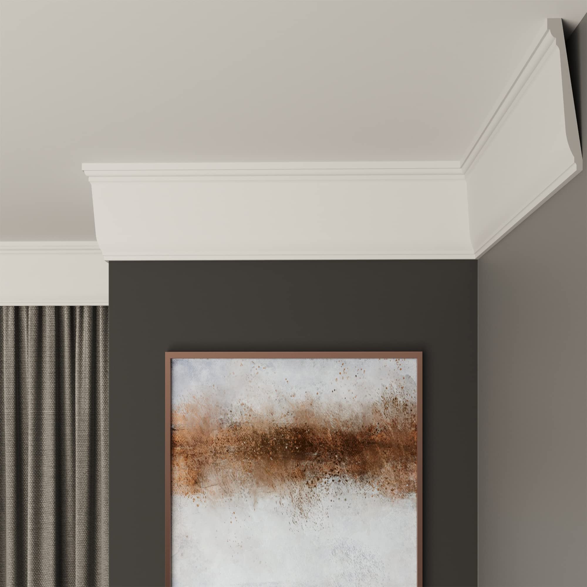 FAST DECOR Decorative Coving for Ceilings, Premium Extruded Polystyrene Cornice Coving, Lightweight Ceiling Moulding Trim, Flexible and Durable Ceiling Cornice Trim (CS20, 16M (8 Length))