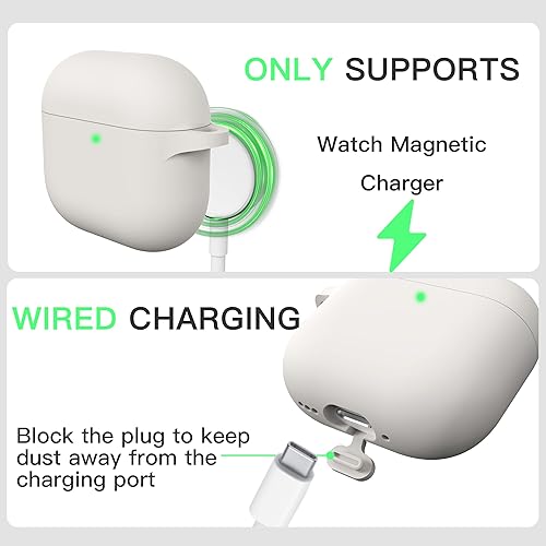 Miniatura 3 de Brujula Funda protectora de silicona para AirPods 4 cancelación activa de ruido compatible con AirPods de 4 generación (Starlight, mejorada)