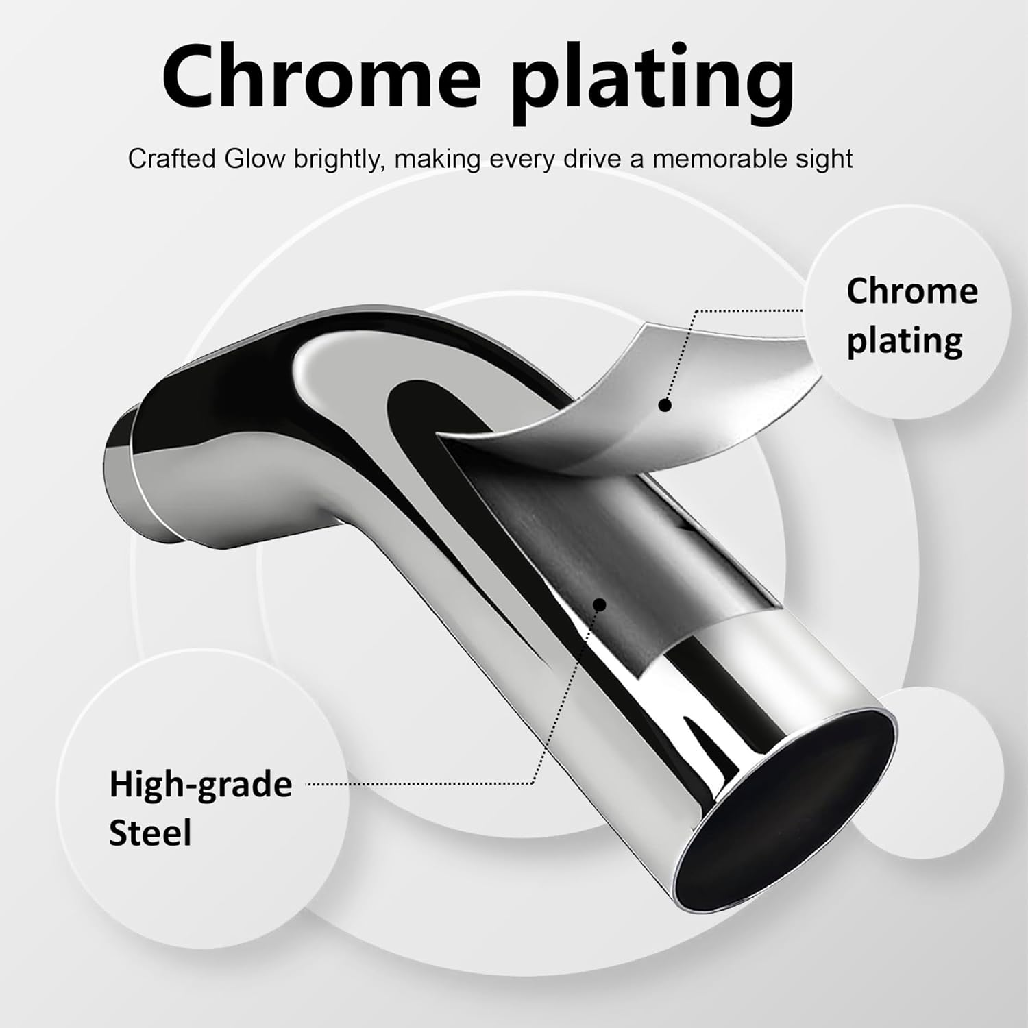 5 to 6 Inch Diesel Exhaust Tip Elbow with Clamp - Chrome Plated Or Black Coated Universal Exhaust Pipe Accessory for Trucks, Cars