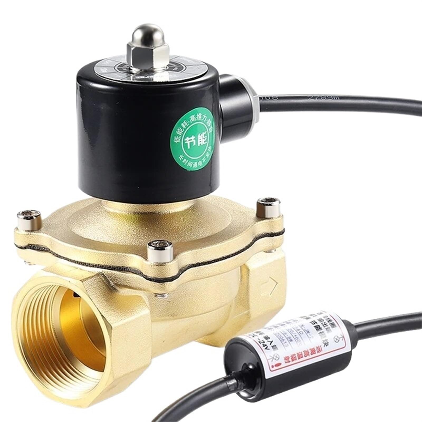 IEUMJNAT 2W Solenoid Valve 1/4" 3/8" 1/2" 3/4" 1" DN8/10/15/20/25/50 Normally Closed Pneumatic for Water Oil Air 24V 220V 24V(2W025-08 (DN08) 24V)